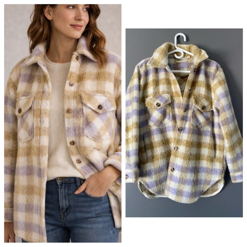 Plaid Fleece Shacket S Overshirt Jacket Countryside Classic Layering Coat